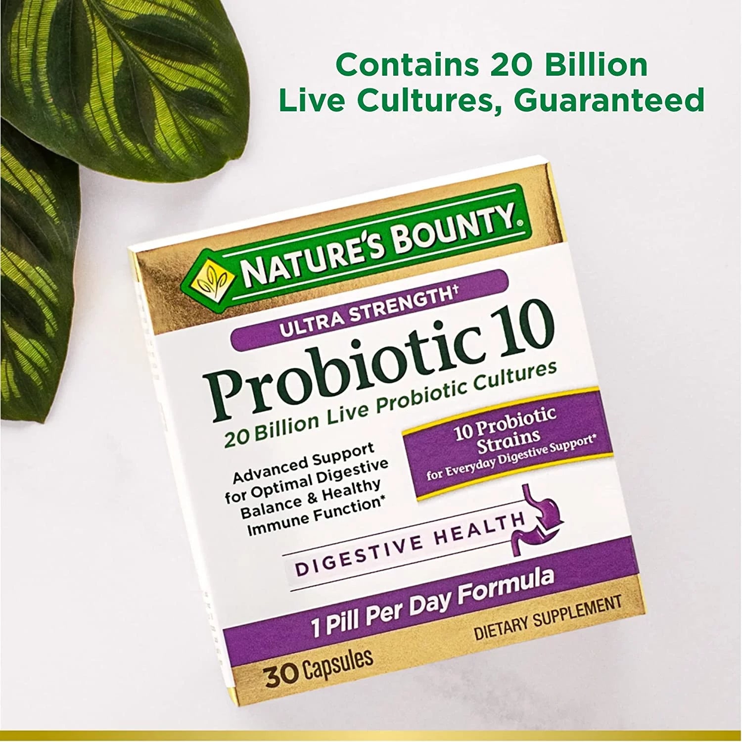Nature's Bounty Ultra Strength Probiotic 10 Capsules, 30 Count (Pack of 6) K892548