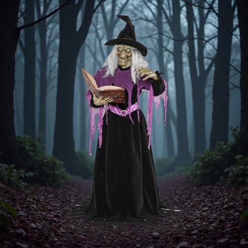 COLLECTIVE HOME 6-Ft. Witch Halloween Animatronic with Motion-Activated Sound N392300