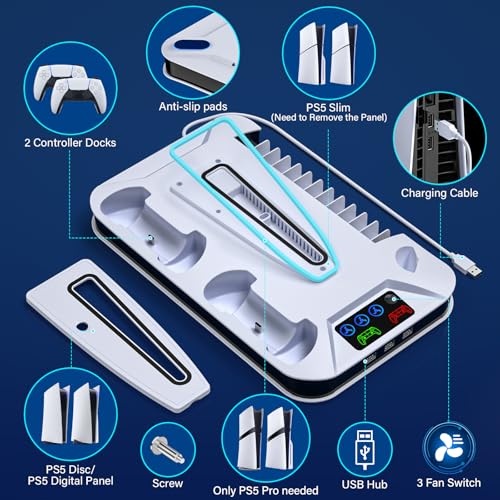 PS5 Cooling Station with Controller Charging for PlayStation 5 Slim & Pro N2468