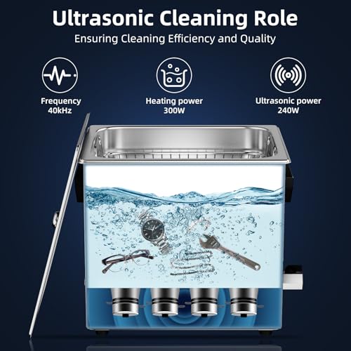 Ultrasonic Cleaner 2L with Heater & Timer, 40kHz SUS 304 Stainless Steel K9648