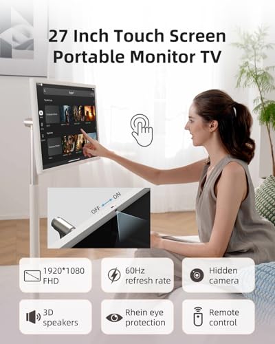 25 Inch Portable Smart TV with Touchscreen, Android 14, 8GB RAM + 128GB Storage A4881