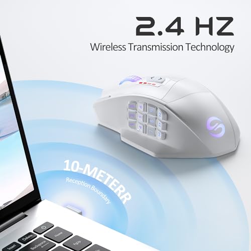 UtechSmart Venus Pro RGB Wireless MMO Gaming Mouse, 16000 DPI, 16 Programmable Buttons M66772
