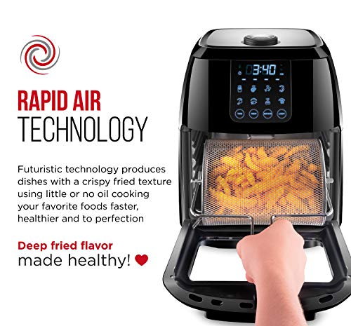 CHEFMAN Multifunctional Digital Air Fryer Rotisserie Dehydrator Convection Oven, 10L, Black B811909