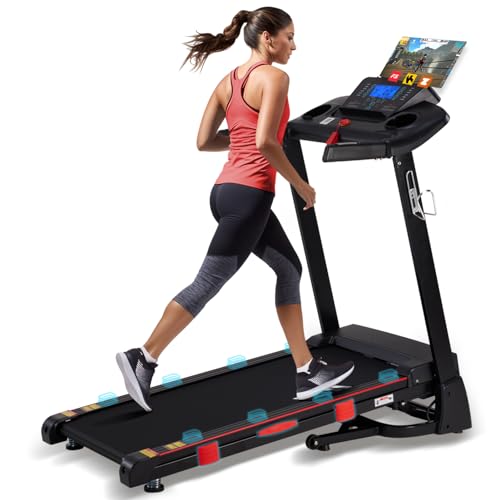 15% Auto Incline Treadmills for Home, 10 MPH Speed, 3.0 HP Foldable Treadmill, 18" Wider Belt, 36 Programs, Running Treadmills for Home with Bluetooth APP