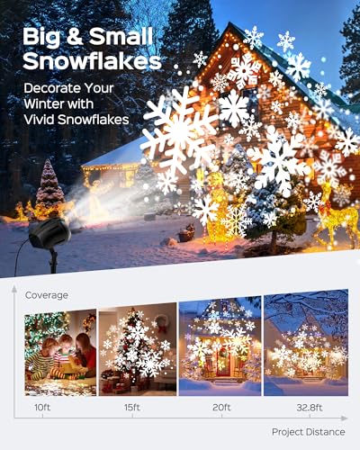 JACKYLED Halloween Christmas Projector Light, Outdoor 2-in-1 with Remote, IP65 Waterproof E20896