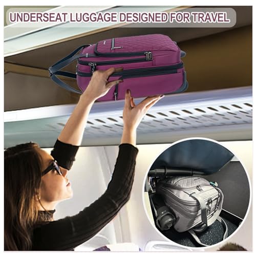EMPSIGN Underseat Carry On Wheeled 16" Lightweight Rolling Bag for Travel, Black B8919