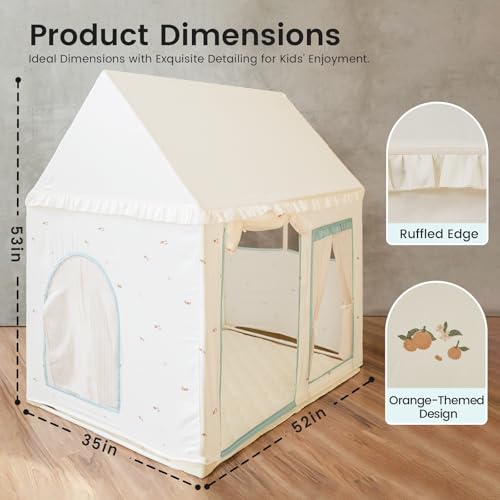 Tiny Land Kids Play Tent with Padded Mat & LED Lights, Indoor Playhouse for Toddlers G6025