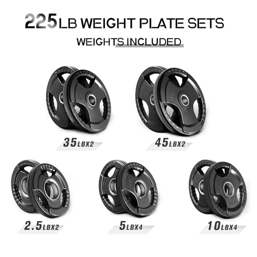 RitFit Olympic Rubber Grip Plates 2-Inch for Barbell Weightlifting Strength Training Z70542