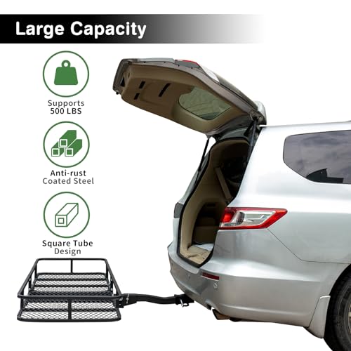 Leader Accessories Trailer Hitch Cargo Carrier Rack 60"x24"x6" Folding for 2" Receiver G3544