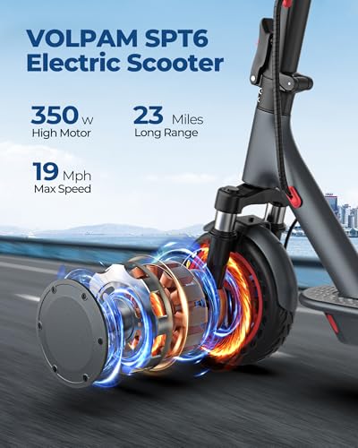 VOLPAM Electric Scooter, 350W/500W, 8.5"/10" Tires, Folding E-Scooter with Dual Braking Q653200