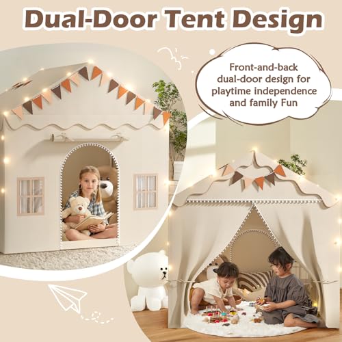 Treestone Play Tent for Kids with Padded Mat and Light, Indoor & Outdoor Playhouse F222