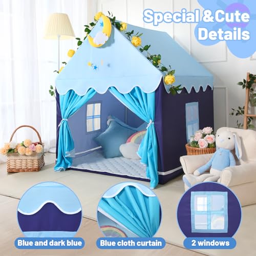Wilwolfer Kid Tent with Mat and Star Lights - Indoor Playhouse for Toddlers and Girls (Pink) N411519