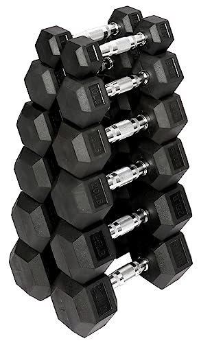 Rubber Coated Hex Dumbbell Weight Set R443