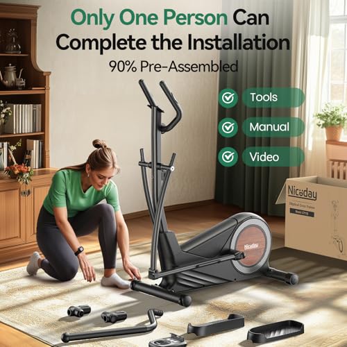Niceday Elliptical Machine for Home, Magnetic Trainer with 16 Resistance Levels Q78334