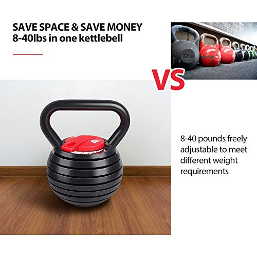 TopMade Adjustable Cast Iron Kettlebell Set for Home Gym Workout C247925