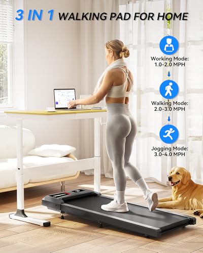Walking Pad Treadmill with Incline, 300lb Capacity, Under Desk for Home Office J515