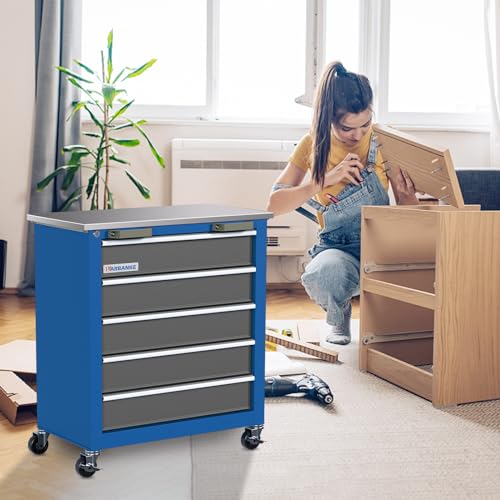 7-Drawer Rolling Toolbox with Lockable Wheels and Keyed Locking System J502595