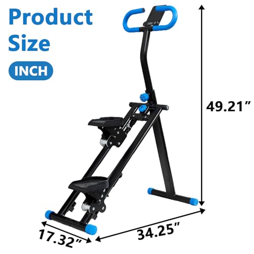 Vertical Climber Exercise Machine for Home Gym, Adjustable Handlebar, Blue Q499