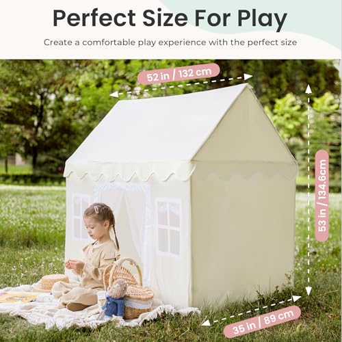 Tiny Land Kids Play Tent with Padded Mat & LED Lights, Indoor Playhouse for Toddlers G6025