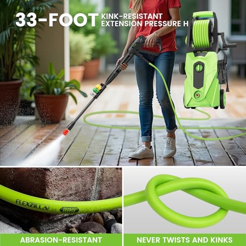 Electric Pressure Washer 5000 PSI 4.0 GPM with 33ft Hose, 4 Nozzles and Foam Cannon M920420