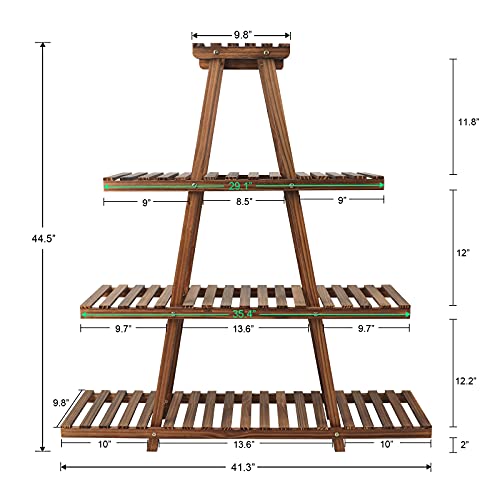 Ufine 4 Tier Wood Plant Stand Indoor Outdoor A Frame Display Shelf L37026