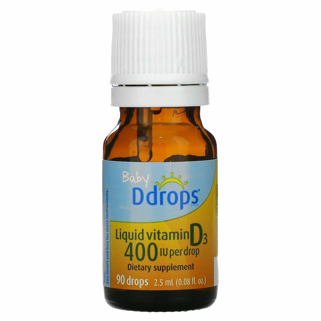 Ddrops Baby Liquid Vitamin D3 400 IU 2.5 mL (90 Drops) Pack of 2 Q323112
