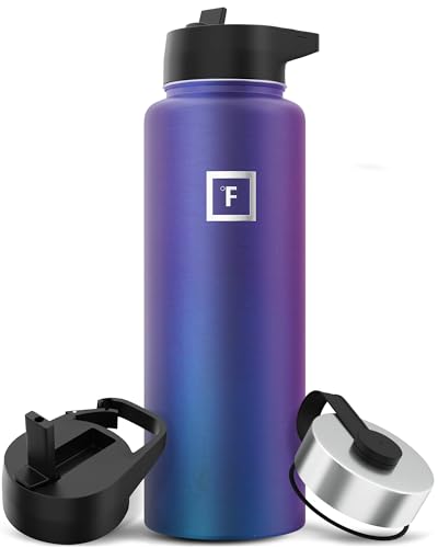 IRON °FLASK Stainless Steel Insulated Water Bottle with 3 Lids, 40 oz U19688