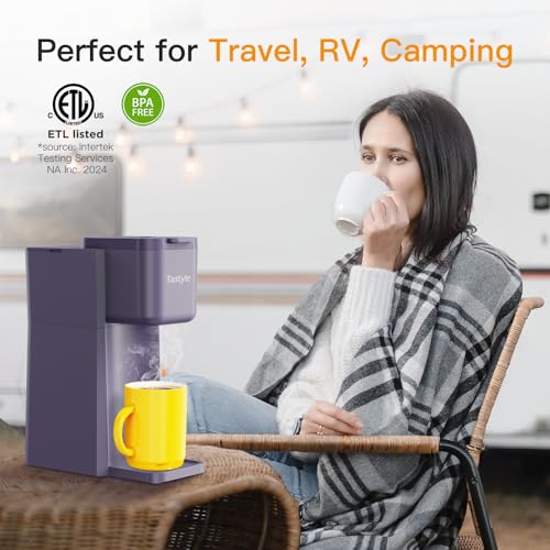 Mini Hot and Iced Coffee Maker Single Serve for K Cup and Ground, Classic Black O715039