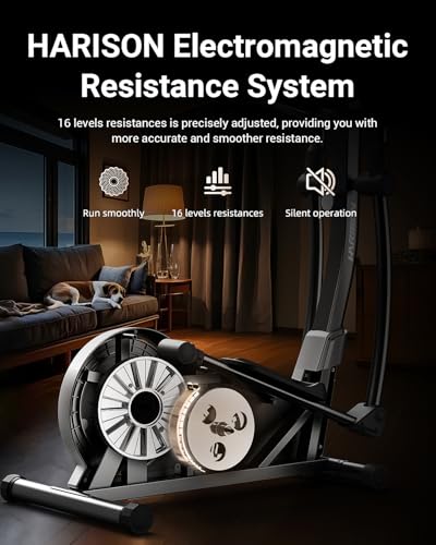 HARISON Elliptical Machine for Home, 350 LBS Capacity, Magnetic Resistance with Bluetooth D897592