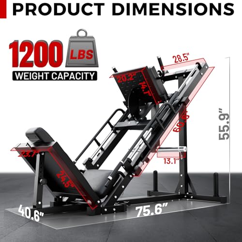 RitFit Leg Press Hack Squat Machine, Adjustable for Home Gym E5729