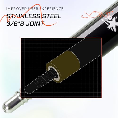 CRICAL Carbon Fiber Pool Cue Stick 58" with 12.5mm Tip J317692