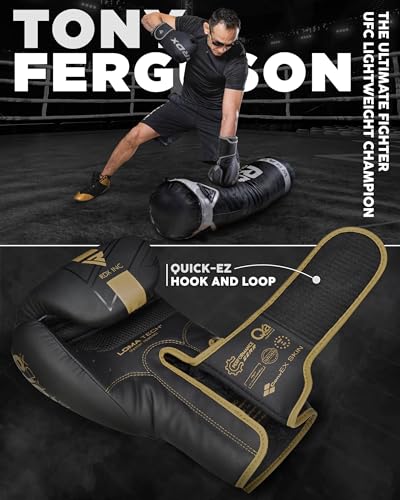 RDX Boxing Gloves Pro Training Sparring Maya Hide Leather Muay Thai MMA Kickboxing Adult Ventilated Palm R71478