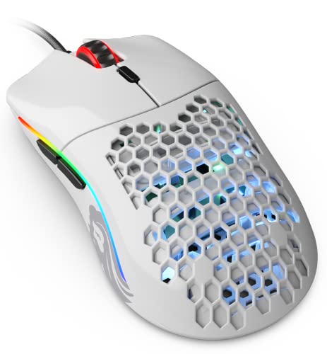 Glorious Model D Wired Gaming Mouse - 68g Honeycomb RGB Ergonomic, Matte White M160012