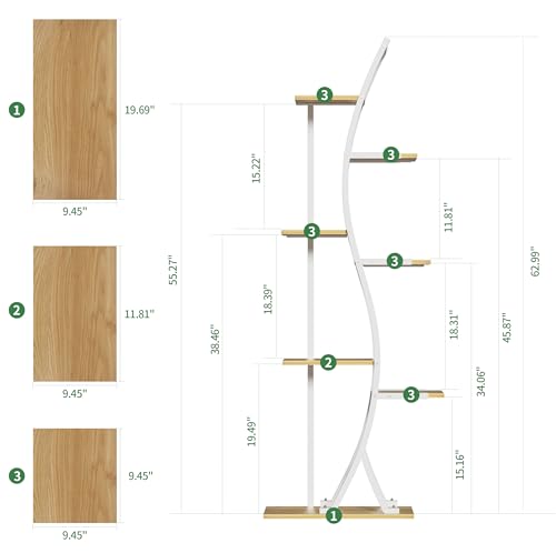 Plant Stand Indoor with Grow Lights, 7 Tier Tall Metal Shelf, 62" A3308