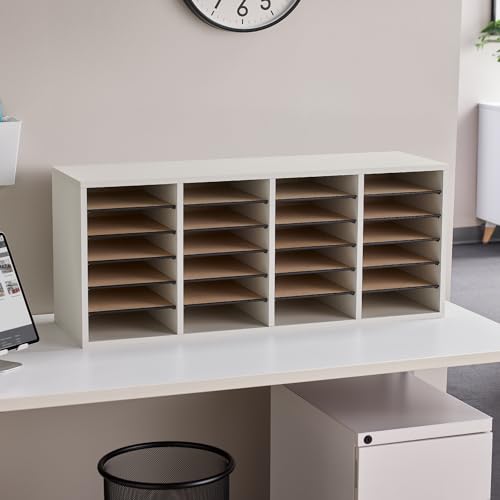 Safco Wooden Paper and Mail Organizer, Adjustable Shelves, Stackable B285