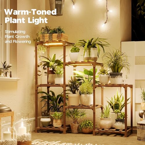 Bamworld Plant Stand Indoor Outdoor Wood Plant Rack 3 Tier Ladder D51744