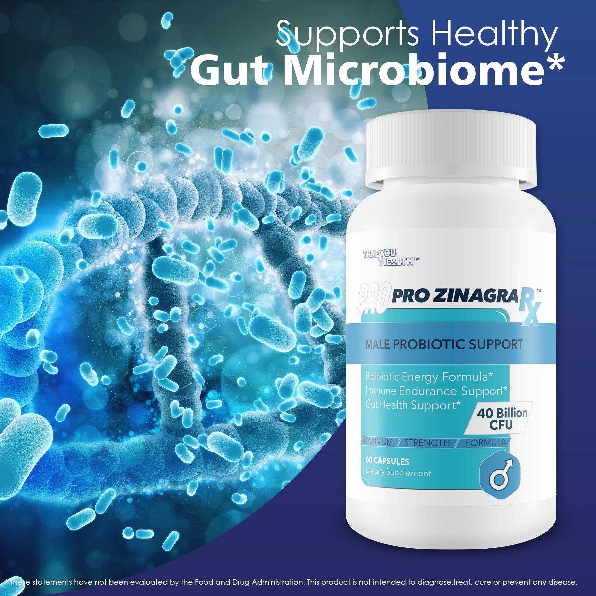 Pro Zinagra RX Male Probiotic Support for Men - 40 Billion CFU P241