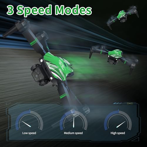 TT19 Drone with 1080P Camera for Adults, Foldable Quadcopter, Green E552