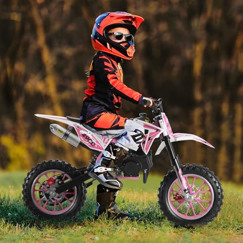 Kids Dirt Bike 49cc Gas Mini Motorcycle Off Road Pink Q561898