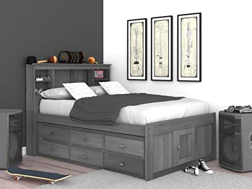 Discovery World Furniture White Full Bookcase Bed with 6 Drawers Z895159