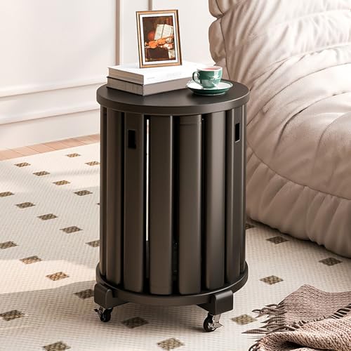 Stackable Stools Set of 4 Round Wooden Nesting Tables for Living Room C8777