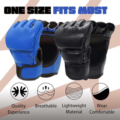 2 Pairs Boxing Kickboxing Gloves for Men Women Leather Sparring Training MMA O811