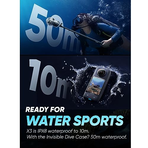 Insta360 X3 Motorcycle Kit - Waterproof 360 Action Camera with 5.7K HDR Video E78107