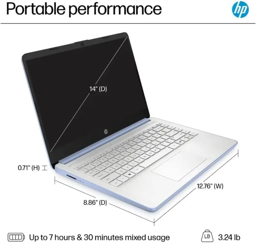 HP 14" Student Laptop, Intel N150, 16GB RAM, 256GB Storage, Win11, Natural Silver O471033