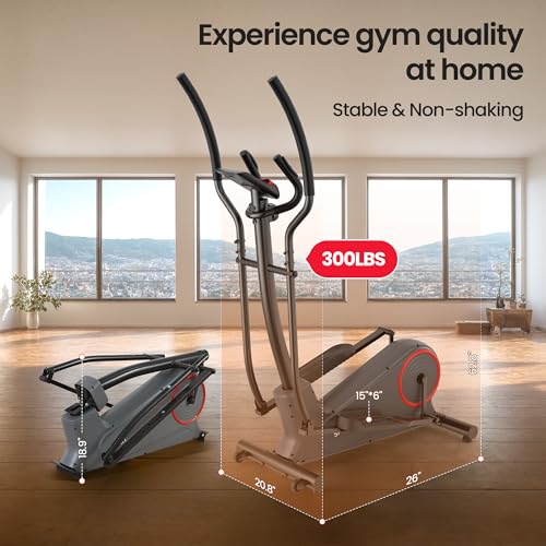 Elliptical Exercise Machine for Home with 8-Level Resistance and LCD Monitor C7688