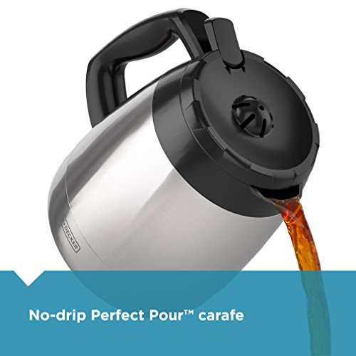BLACK+DECKER 12 Cup Thermal Programmable Coffee Maker, Black/Steel P7250
