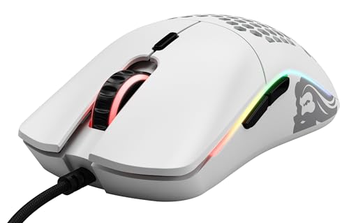 Glorious Model D Wired Gaming Mouse - 68g Honeycomb RGB Ergonomic, Matte White M160012