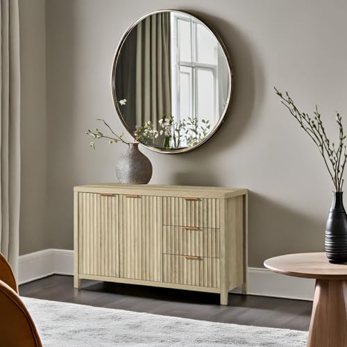 Fluted Sideboard Buffet Cabinet with Storage, 56" Modern Credenza, Natural Y669537