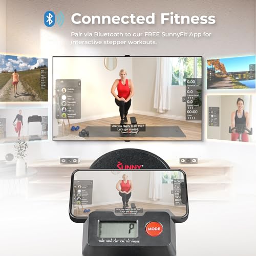 Sunny Health & Fitness Stair Stepper with Handlebar for Leg, Core and Glute Workouts R18169