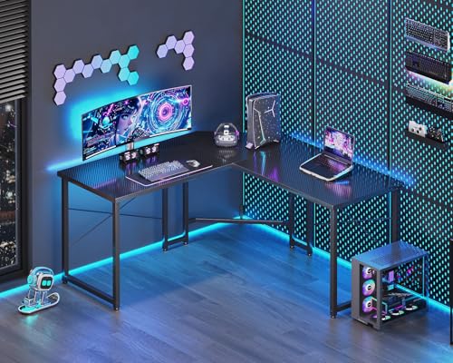 Casaottima L Shaped Gaming Desk Corner Desk for Home Office, 51 Inch, Black M173778